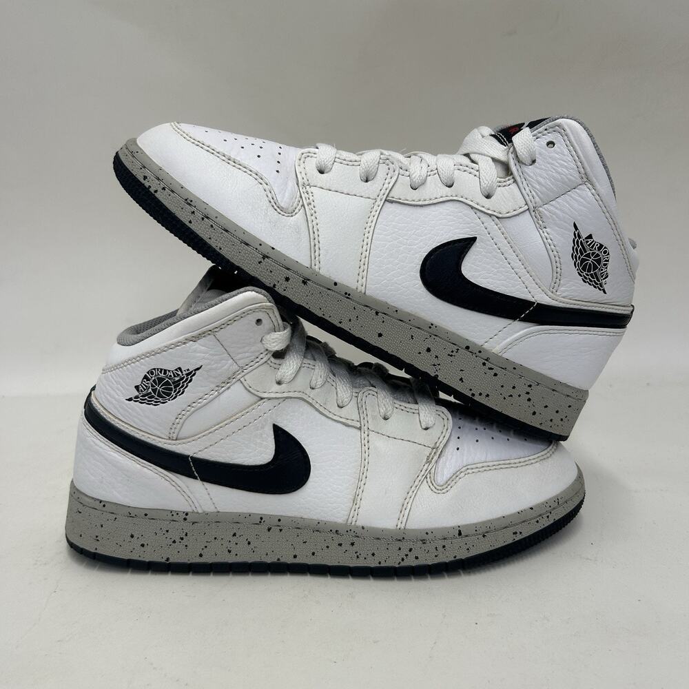 Nike Air Jordan 1 Mid Retro GS “White Cement” 554725-115